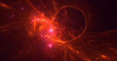 Soyut çok renkli fraktal ışık arkaplanı 3B görüntüleme