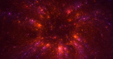 Soyut çok renkli fraktal ışık arkaplanı 3B görüntüleme