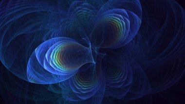 Soyut çok renkli fraktal ışık arkaplanı 3B görüntüleme