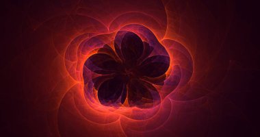 Soyut çok renkli fraktal ışık arkaplanı 3B görüntüleme