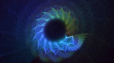 Soyut çok renkli fraktal ışık arkaplanı 3B görüntüleme