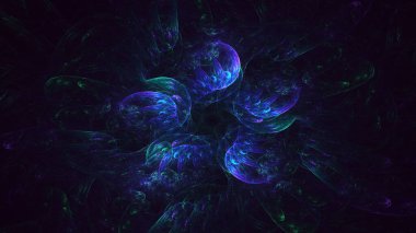 Soyut çok renkli fraktal ışık arkaplanı 3B görüntüleme
