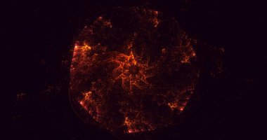 3B soyut yuvarlak ışık arkaplanı oluşturma