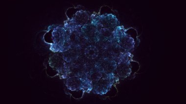 Soyut mavi fraktal ışık arkaplanı 3 boyutlu oluşturuluyor