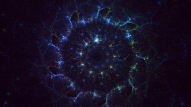 3B soyut renkli fraktal ışık arkaplanı oluşturma