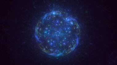 3B soyut renkli fraktal ışık arkaplanı oluşturma