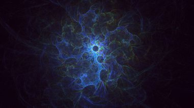 3B soyut renkli fraktal ışık arkaplanı oluşturma