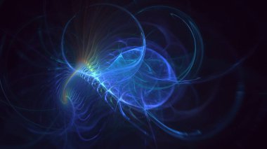 3B soyut renkli fraktal ışık arkaplanı oluşturma