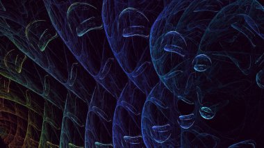 3B soyut renkli fraktal ışık arkaplanı oluşturma