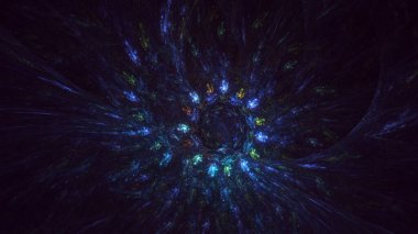 3B soyut renkli fraktal ışık arkaplanı oluşturma