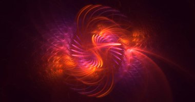 Soyut çok renkli fraktal ışık arkaplanı 3B görüntüleme