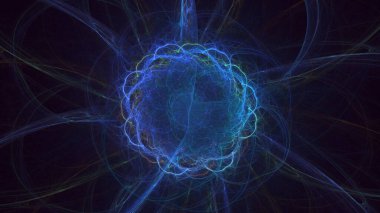 3B soyut renkli fraktal ışık arkaplanı oluşturma