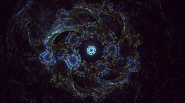 3B soyut renkli fraktal ışık arkaplanı oluşturma