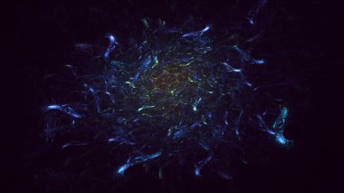 3B soyut renkli fraktal ışık arkaplanı oluşturma