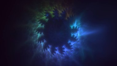 Soyut çok renkli fraktal ışık arkaplanı 3B görüntüleme