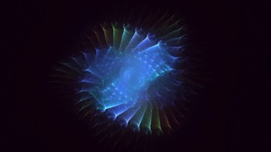 Soyut çok renkli fraktal ışık arkaplanı 3B görüntüleme