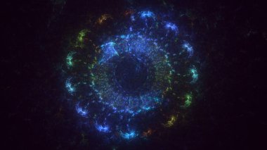 Soyut çok renkli fraktal ışık arkaplanı 3B görüntüleme