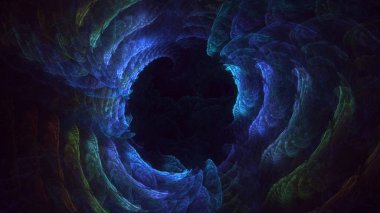 Soyut çok renkli fraktal ışık arkaplanı 3B görüntüleme