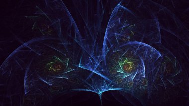 Soyut çok renkli fraktal ışık arkaplanı 3B görüntüleme