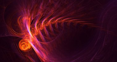 Soyut çok renkli fraktal ışık arkaplanı 3B görüntüleme