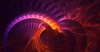 Soyut çok renkli fraktal ışık arkaplanı 3B görüntüleme