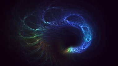 Soyut çok renkli fraktal ışık arkaplanı 3B görüntüleme