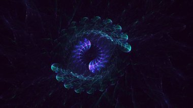 Soyut çok renkli fraktal ışık arkaplanı 3B görüntüleme