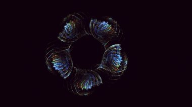 Soyut çok renkli fraktal ışık arkaplanı 3B görüntüleme