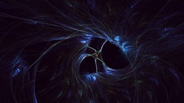 Soyut fraktal ışık arkaplanı 3 boyutlu oluşturuluyor