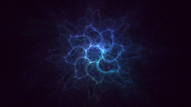 Soyut fraktal ışık arkaplanı 3 boyutlu oluşturuluyor