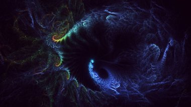 Soyut çok renkli fraktal ışık arkaplanı 3B görüntüleme