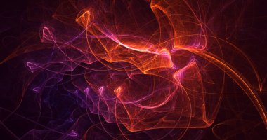 Soyut çok renkli fraktal ışık arkaplanı 3B görüntüleme