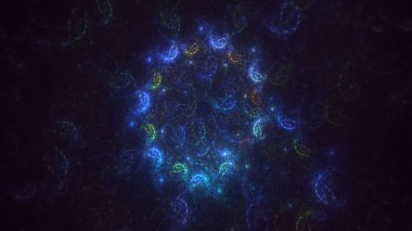 Soyut çok renkli fraktal ışık arkaplanı 3B görüntüleme