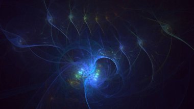 Soyut çok renkli fraktal ışık arkaplanı 3B görüntüleme