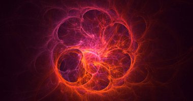 Soyut çok renkli fraktal ışık arkaplanı 3B görüntüleme