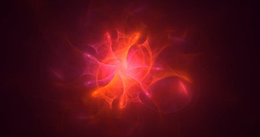 Soyut çok renkli fraktal ışık arkaplanı 3B görüntüleme