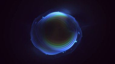 Soyut mavi fraktal ışık arkaplanı 3 boyutlu oluşturuluyor