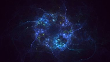 3B soyut renkli fraktal ışık arkaplanı oluşturma