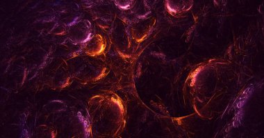 Soyut çok renkli fraktal ışık arkaplanı 3B görüntüleme