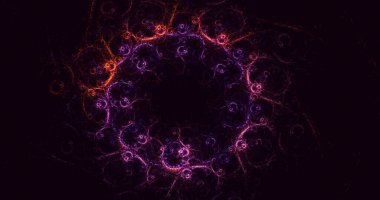 Soyut çok renkli fraktal ışık arkaplanı 3B görüntüleme