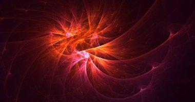 Soyut çok renkli fraktal ışık arkaplanı 3B görüntüleme