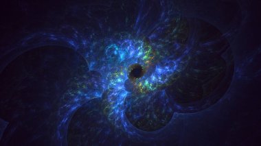 Soyut çok renkli fraktal ışık arkaplanı 3B görüntüleme