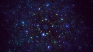 Soyut çok renkli fraktal ışık arkaplanı 3B görüntüleme