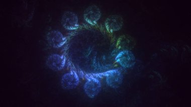 Soyut çok renkli fraktal ışık arkaplanı 3B görüntüleme