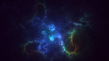 Soyut çok renkli fraktal ışık arkaplanı 3B görüntüleme