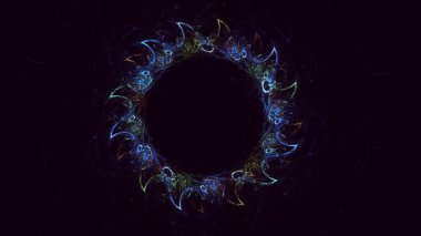 Soyut çok renkli fraktal ışık arkaplanı 3B görüntüleme