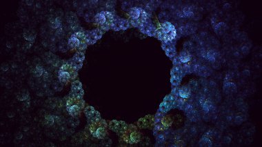 Soyut çok renkli fraktal ışık arkaplanı 3B görüntüleme