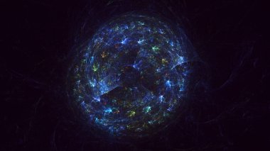 Soyut çok renkli fraktal ışık arkaplanı 3B görüntüleme