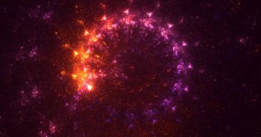 3B soyut renkli fraktal ışık arkaplanı oluşturma