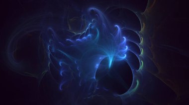 3B soyut renkli fraktal ışık arkaplanı oluşturma